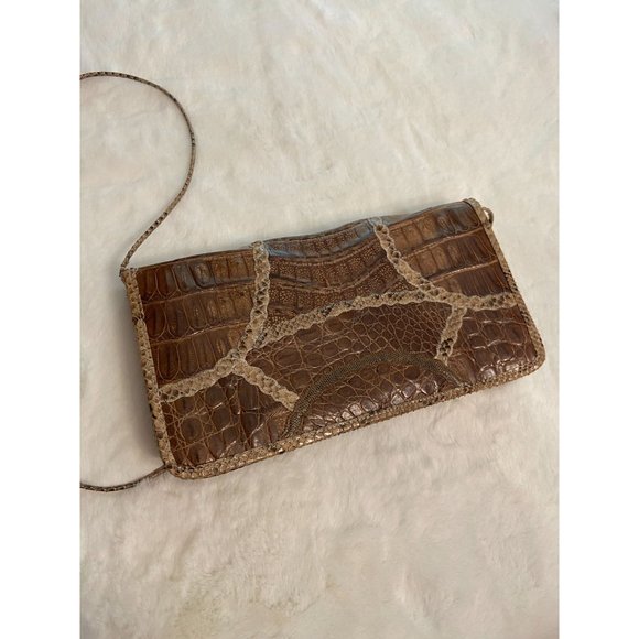 Carlos Falchi Womens Authentic Vintage snake Skin Clutch Purse - Picture 6 of 12
